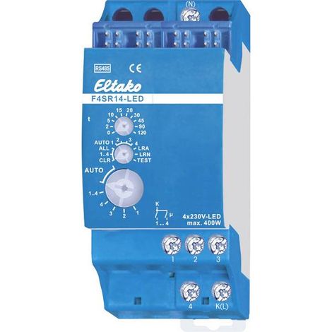 F4SR14-LED Eltako RS485-Bus Attuatore interruttore 4 canali Guida DIN Potenza di commutazione (max) 1800 W