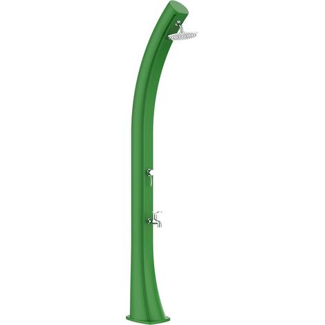 STARMATRIX Ducha Solar Verde Gran Depósito con estructura curva altura 226 cm cabezal de ducha de 1524 cm de diámetro capacidad de 40 litros e incluye función lavapies Modelo Rio XXL (1/5)
