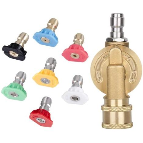 Accessoires pour pistolet à eau haute pression, raccord rapide rotatif en laiton, 7 têtes de pulvérisation (1/5)