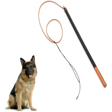 DEESSE SHOP-Fouet de dressage de chien en similicuir outil de dressage de chien professionnel avec poignée fournitures pour animaux de compagnie (1/5)