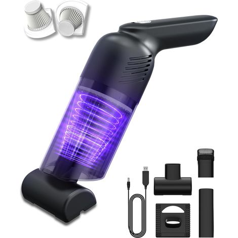Aspirateur à Main Rechargeable,12000 Pa Aspirateur Voiture Puissant sans Fil à Air avec 2 Filtres, pour la Voiture, la Maison, Les Poils d'animaux, Le Bureau, Les claviers (1/5)
