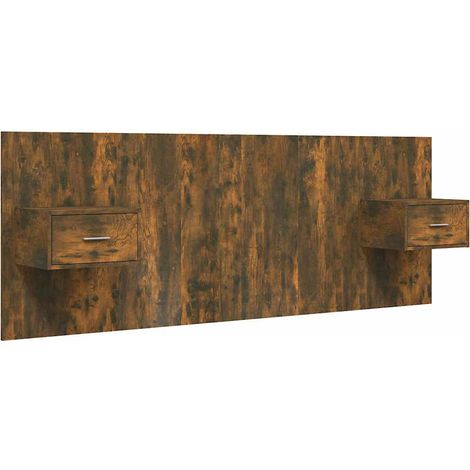Maison Exclusive - Testiera Letto con Comodini in Legno Multistrato Rovere Fumo (1/5)