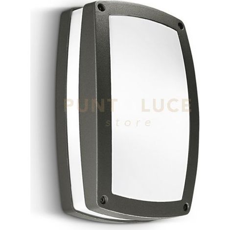 GES300- PLAFONIERA 29CM PER ESTERNO IP54 2 LUCI ATTACCO E27 COLORE ANTRACITE