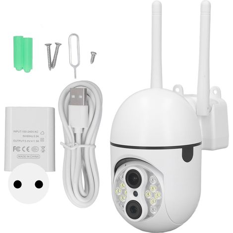 Caméra WiFi 1080P HD, détection de mouvement, vision nocturne, surveillance intérieure pour bureau, prise EU 100-240V, 1920x1080 pixels (1/5)