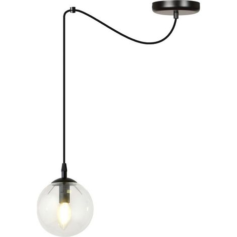 Lampada a Sospensione Gigi, Acciaio verniciato a polvere, Vetro, Nero, 200x200x14 cm (1/4)