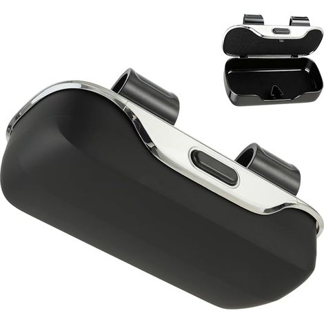 Support de lunettes de soleil pour pare-soleil de voiture, support de lunettes de soleil de voiture, boîte de protection de rangement de lunettes, support de lunettes pour voiture (noir)