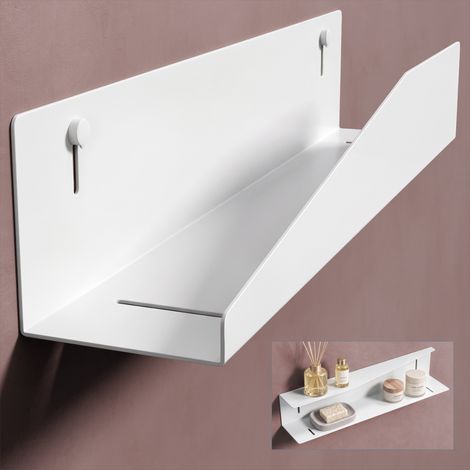 doporro Duschablage ohne Bohren 50 cm, Duschregal Weiß Montage zum Kleben oder Bohren, rostfreier Badezimmer Organizer mit großer Kapazität, Shampoo Halterung für Dusche, Badewanne & Küche, Reglo-15
