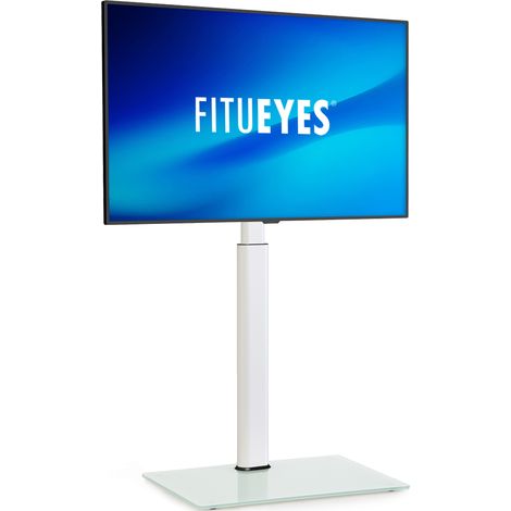 Support TV pied blanc pour écran 32-60 pouces – Hauteur réglable 1060-1240mm – Angle ajustable ±35° – VESA 200x200-600x400mm – Fitueyes (1/5)