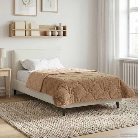 Ganzjahresbettdecke Gepolstert Taupe 155 x 220 cm