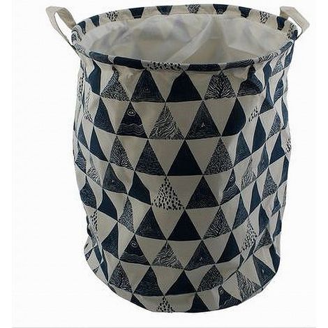 Cleafe - Cesto Porta Biancheria Vestiti Sporchi Pieghevole Motivo Triangoli 35x45cm 10476 - (1/5)