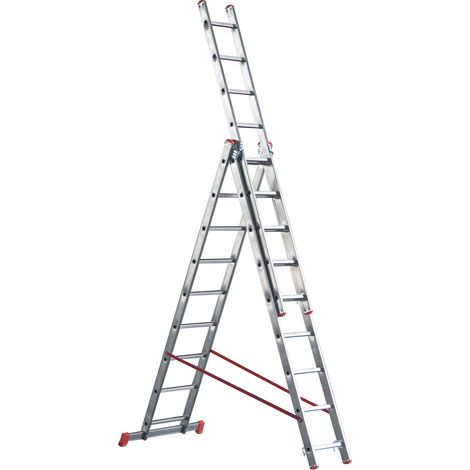 Scala TRASFORMABILE a sfilo alluminio MARCHETTI 3 elementi 12+12+12 piolo 28 mm (1/6)
