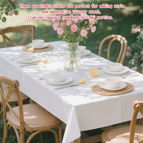 Lot de 10 Nappes Jetables Blanches 137 x 183 cm en PEVA Imperméable pour Fête, Anniversaire, Mariage, Baby Shower (1/5)