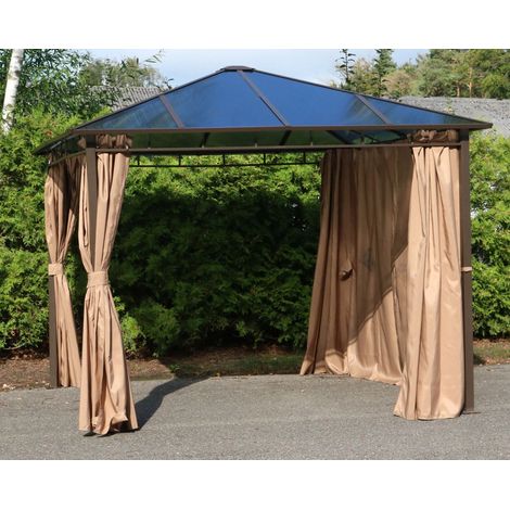 Gartenpavillon Hardtop mit Seitenteilen 3x3m Pavillon Partyzelt Gartenzelt (1/5)