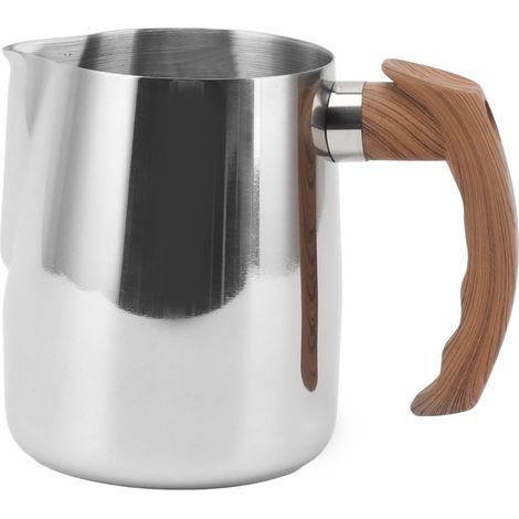 Verseuse à lait en acier inoxydable 304, tasse à mousser avec bec verseur anti-goutte et graduation intérieure, 600ml (1/5)