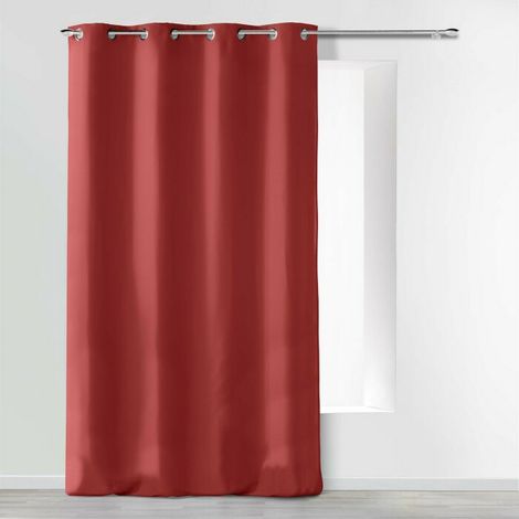 Rideau à œillets 140 x 280 cm microfibre unie ABSOLU Grenade – Grande hauteur (1/5)