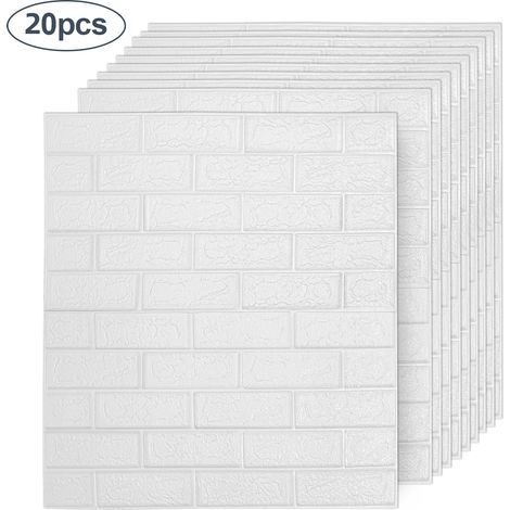 Wolketon 20 Stück 3D Wandpaneele selbstklebend Weiß PE-Schaum 77x70cm