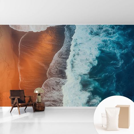 Papier peint intissé avec imprimé pour intérieur moderne application facile a motif - Colle incluse gratuite Symbiose marine 416x254 cm (1/5)