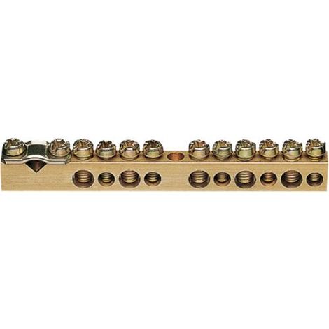 Borne en laiton 85mm 1x25mm² - 5x10mm² - 5x16mm² sans base de montage HAGER K151 (1/3)
