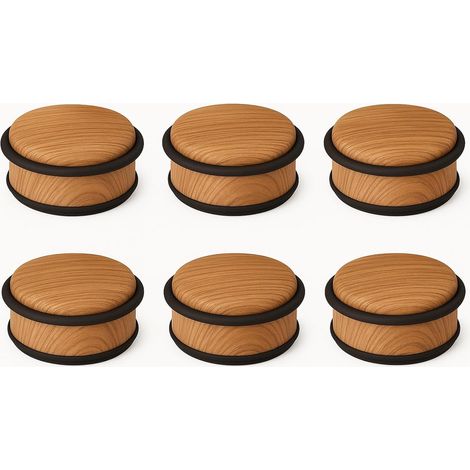 WEB2O - Lot de 6 stop-portes - Solide & Pratique - Effet Bois - Petit Modèle (1/2)