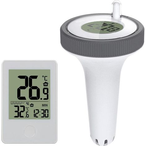 Thermomètre numérique flottant étanche pour piscine extérieure – Affichage LCD clair, mesure précise de la température de l’eau (0 à 50 °C), conception ergonomique et résistante aux intempéries