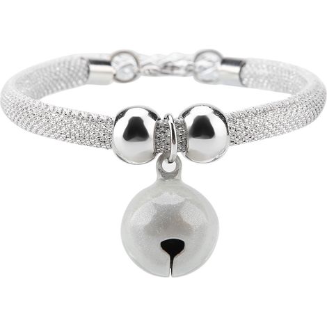 Collier pour animaux de compagnie de Style japonais, fourniture d'accessoires en Nylon, collier de cloche pour chat avec chaîne d'extension (blanc) (1/5)