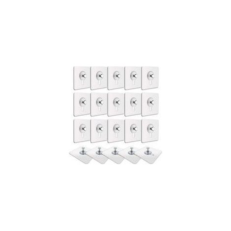 20 Pcs Accroches Tableau sans Percer, Fixation Cadre sans Percer, Accroche Cadre sans Percer Adhesif Imperméable Amovible Autocollant Anti-trace, Crochet Tableau Adhésif Transparent (1/5)