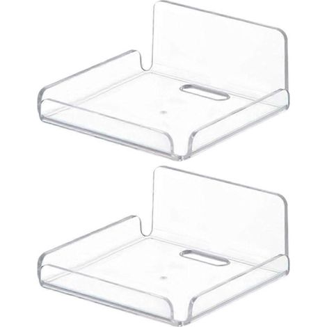 Lot de 2 supports muraux pour disques vinyle, sans perçage, présentoir pour salle de bain ou cuisine. (1/4)