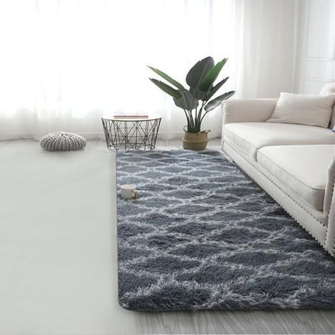 Tapis de sol moderne ultra doux Winysin, tapis shaggy moelleux pour la maison ou la chambre, tapis décoratif en peluche (1/2)