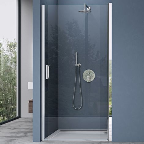 doporro Duschtür Nischentür dusche Duschabtrennung Duschkabine 70x195cm ESG-Sicherheitsglas Duschtür Klarglas Einzeltür mit Hebe- und Senkmechanismus Teramo24K (1/5)