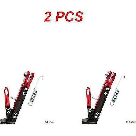 1–4 Stück Motorrad-Seitenständer, verstellbare Fußstütze, Parkständer für Elektromotorräder – Rot, 2 Stück (1/5)