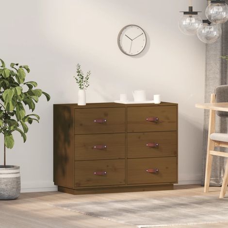 Sideboard Honigbraun 100x40x75 cm Massivholz Kiefer vidaXL (1/5)