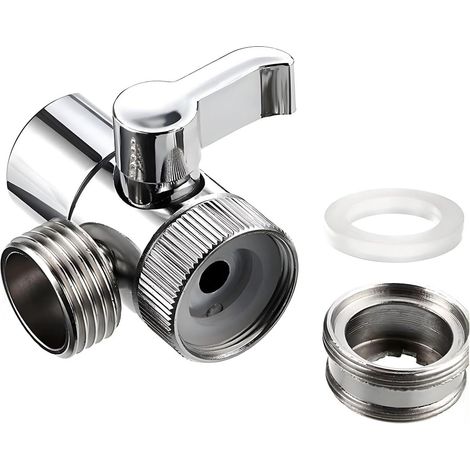 Adaptateur M22 x M24 pour robinet de cuisine 3 voies, compatible avec les lave-vaisselle, les robinets de cuisine et de salle de bain.
