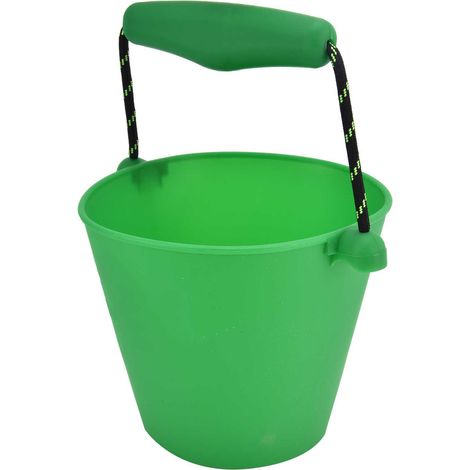 Seau de plage multifonctionnel pour enfants, pliable en silicone, vert (1/5)