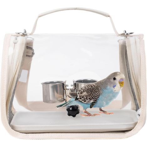 Sac de transport pour oiseaux avec perchoir Cage légère pour perruches Pour conure, cacatoès, perroquet, calopsitte, voyage, camping (1/5)