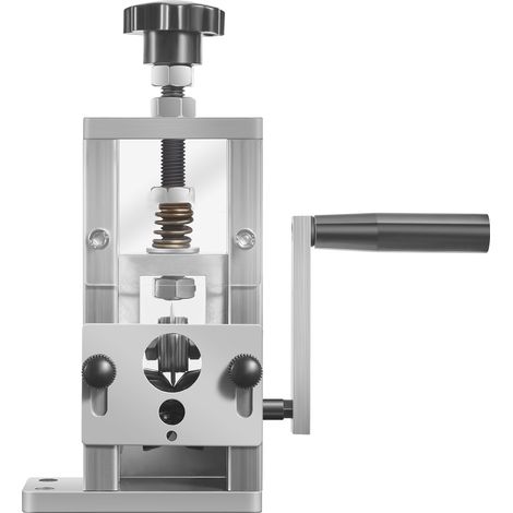 Mophorn Manuelle Kabelschälmaschine, 1,5–25 mm, Kupferabisolierer mit Handkurbel oder Bohrmaschinenantrieb, gehärtete Klingen aus 64Mn, Stahlrollen aus 45 Material, Drahtschäler mit Aluminiumrahmen