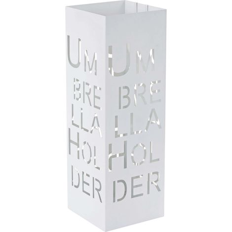 Porte-parapluies HWC-C78, support pour parapluie, quadratique 55cm - écriture, blanc (1/5)