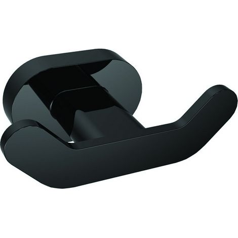 Appendino bagno colore nero con doppio gancio linea Nico-B1 kamalu