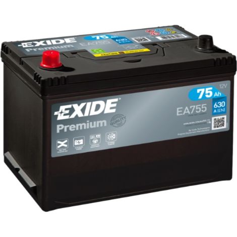 Batería de coche Tudor 75Ah EA755 Exide