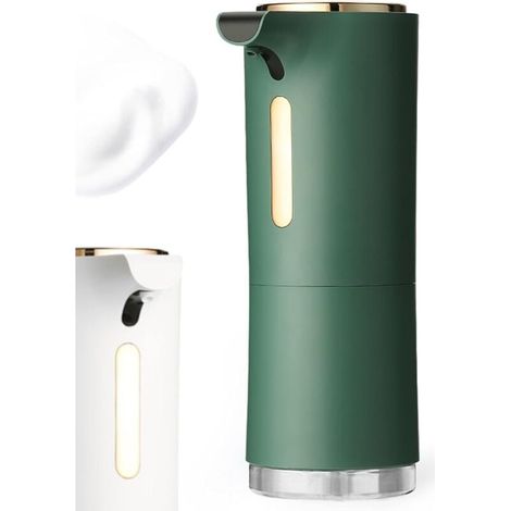 Distributeur Savon Automatique, Distributeur de Savon Mousse avec Capteur Infrarouge, Diffuseur d'Huiles Essentielles, laver les mains sans contact pour Salle de Bain, Cuisine(Vert)-Fei Yu (1/4)