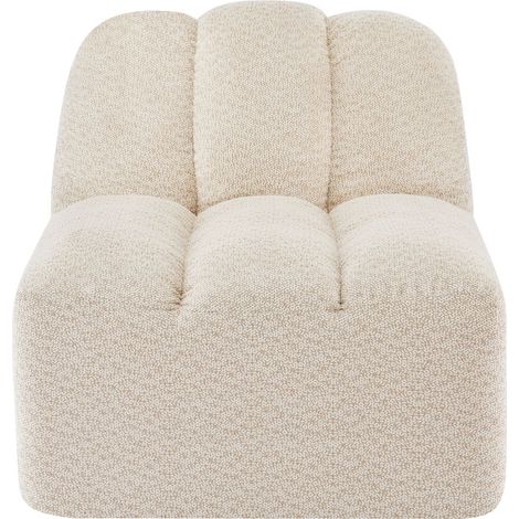 Canapé sans accoudoirs revêtement polaire texturé beige et blanc (1/2)