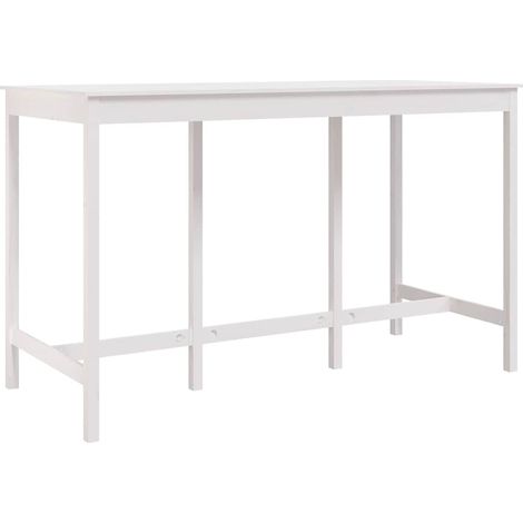 Mesa alta de bar madera maciza de pino blanco 180x80x110 cm vidaXL