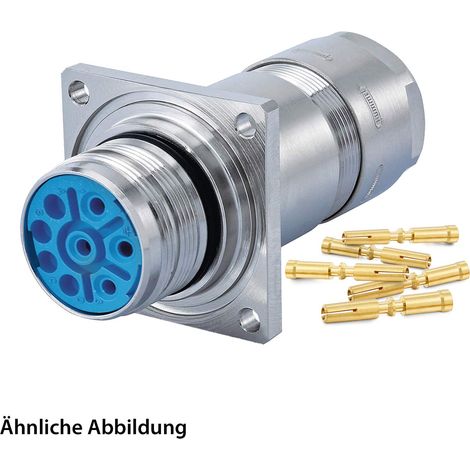 HUMMEL SET inkl. Kontakte M23 Leistung Wanddurchführung Kupplung, Crimpein. gerade Polzahl 3+5+PE, Buchse Vorder- oder Hinterwand, Klemmbereich 11,0mm - 17,0mm - 1 Stück