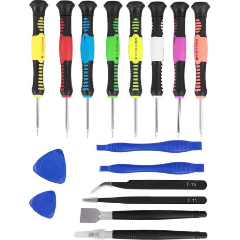 Jeu de 16 tournevis précision plats cruciformes Torx pour réparation smartphone outil démontage (1/5)