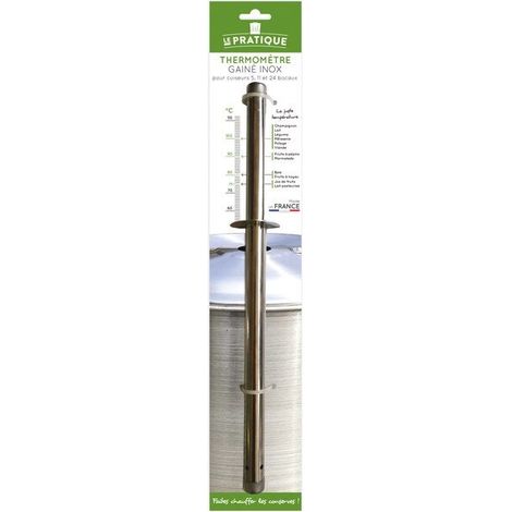 Thermometer mit Edelstahlhülle und Pappkeil LE PRATIQUE