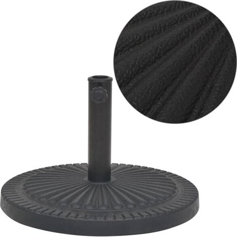 Pied de parasol rond en résine noire, 14 kg (1/5)