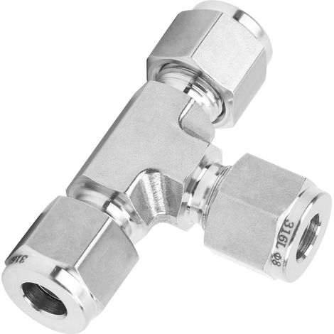Raccord en T à embout de compression en acier inoxydable 316 forgé, diamètre égal 3x8 mm, SS-600-3Ф8 (1/5)