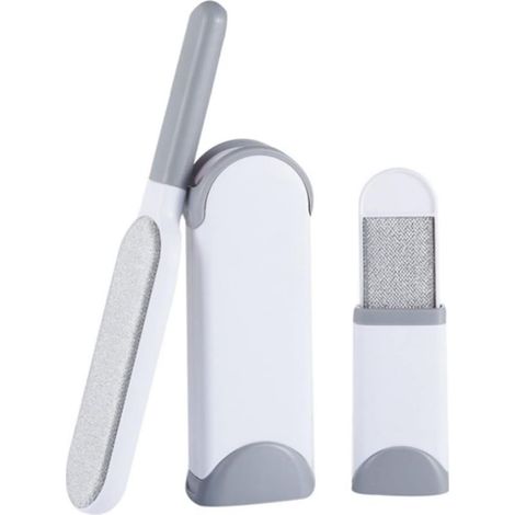 Brosse Épilateur, élimine la poussière et les peluches, un grand et un petit, disponible en deux couleurs, pour une utilisation à la maison et en déplacement. (Gris) (1/4)