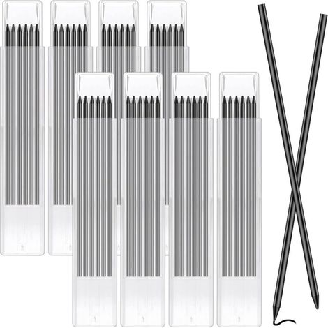 CHOYCLIT 48 minas de lápiz de construcción, 2,8 mm, repuestos de lápiz de carpintero sólidos, resistentes al agua, para carpintería y construcción (1/5)