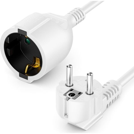 ORION91oficial® - Alargador Schuko Toma de Tierra  5 Metros  hasta 3680W  Protección Infantil  Cable H05W-F 3G 1,5mm²   Color Blanco Prolongador  Extensible - spaziOrion91