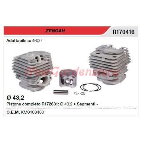 Cilindro pistone segmenti ZENOAH motosega 4600 R170416